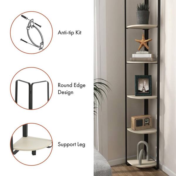 Furniture of America Naija 71 in. Tall Cream Weave Composite 5