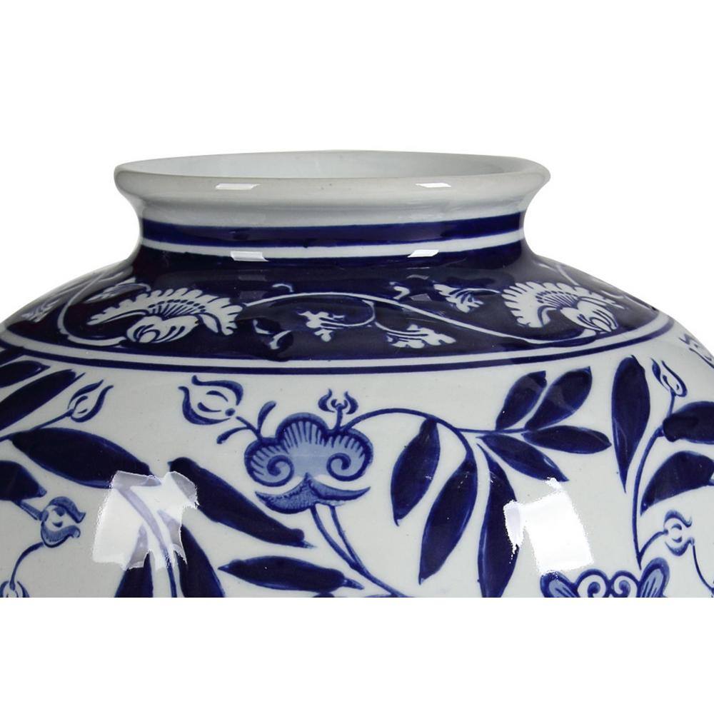 Classic Blue and White Porcelain Bouquet Vase - 9"