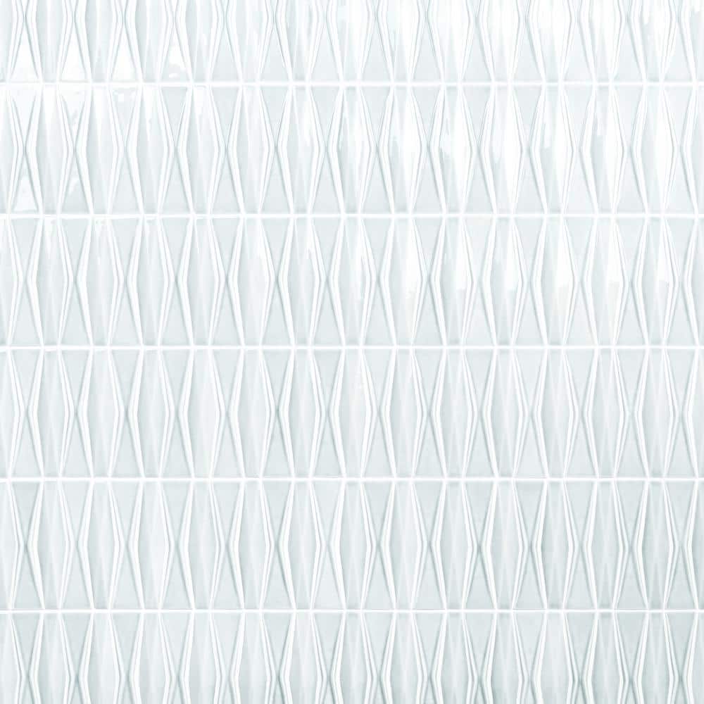 Arctic Blue 2x8 Crackled Glossy Glass Mosaic Tile