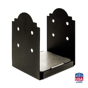 Outdoor Accents Mission Collection ZMAX, Black Powder-Coated Post Base for 10x10 Nominal Lumber