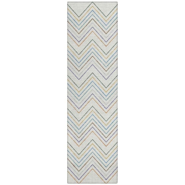 Chantille Machine Washable Indoor/Outdoor Abstract ACN2392 Seaside 2 ft. x 7 ft. Runner Rug