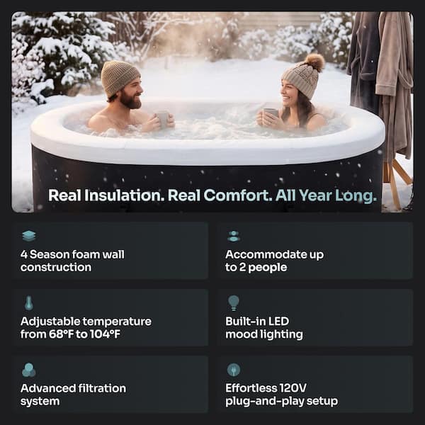 EZLIFE Serenity 2-Person 90-Aqua Jets, 110-Volt, Oval Foam Spa Hot