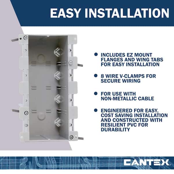 Cantex Old Work 4-Gang 68 cu. in. Electrical Outlet Box and Cantex Old Work 4-Gang 68 cu. in. Electrical Outlet Box and