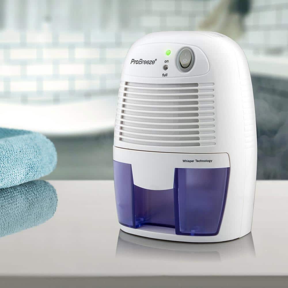 Compact White and Blue Portable Mini Dehumidifier