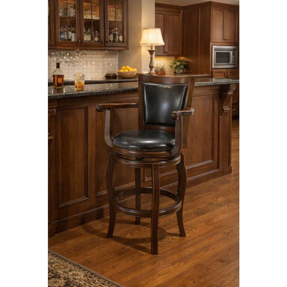 Boraam Jones 45 in. H Cappuccino High Back Wood 29 in. Barstool