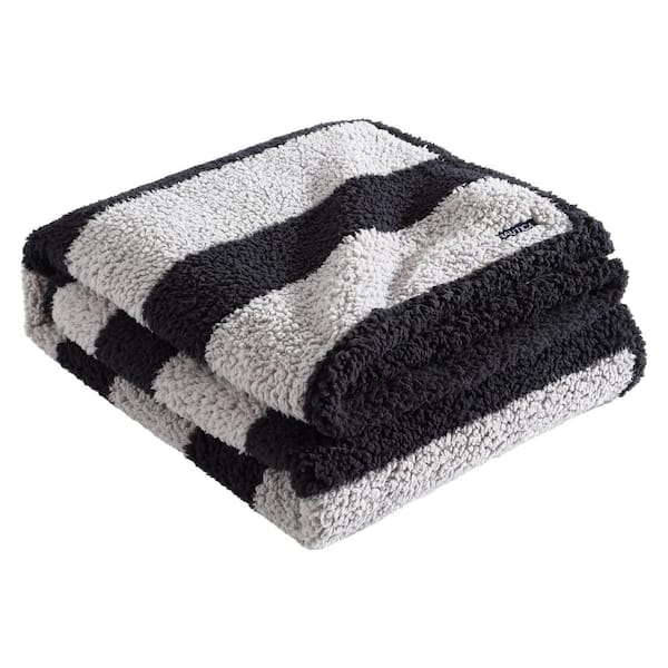 Nautica Lawndale Gray Microfiber Throw Blanket