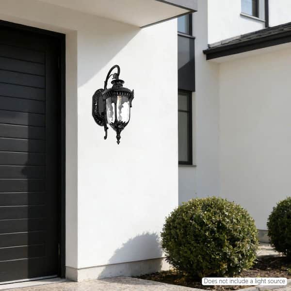 OUKANING 1-Light Black Retro Outdoor/Indoor Waterproof Lantern