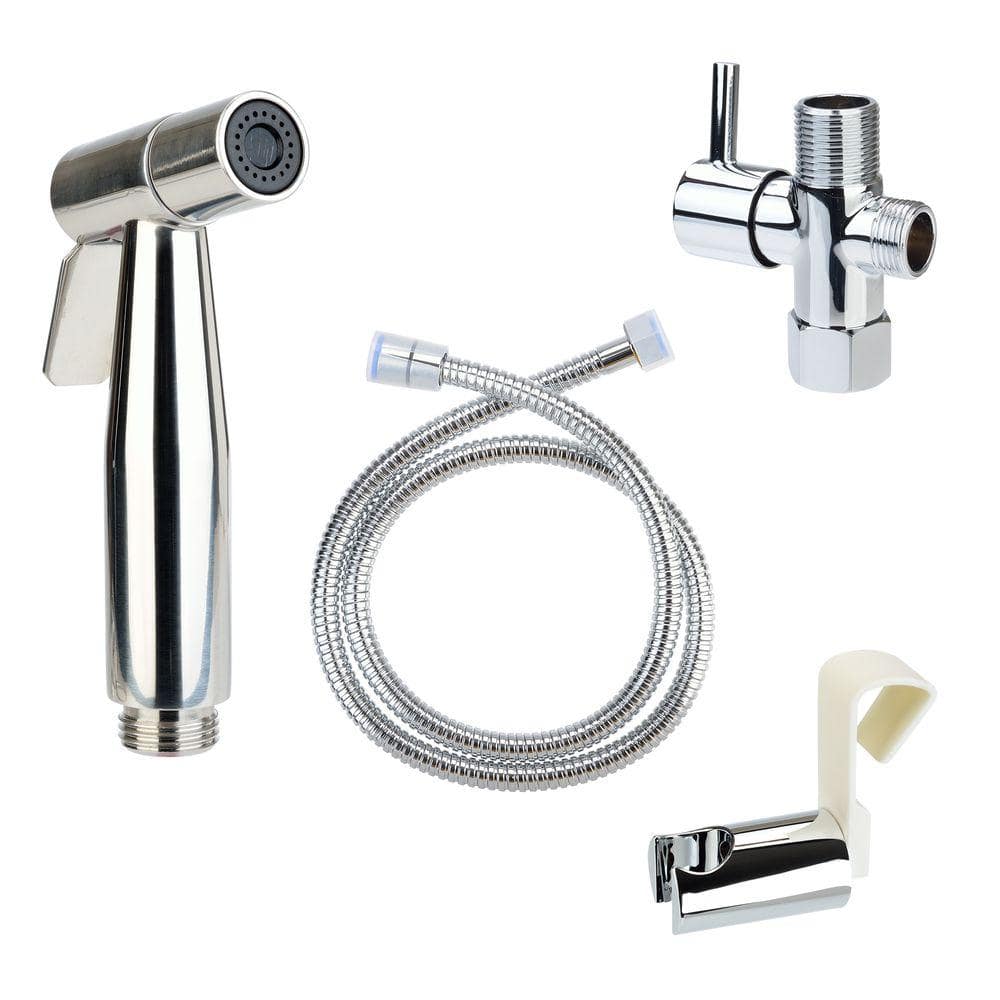 Brondell Silver Stainless Steel Hand Held Bidet with Hardware
