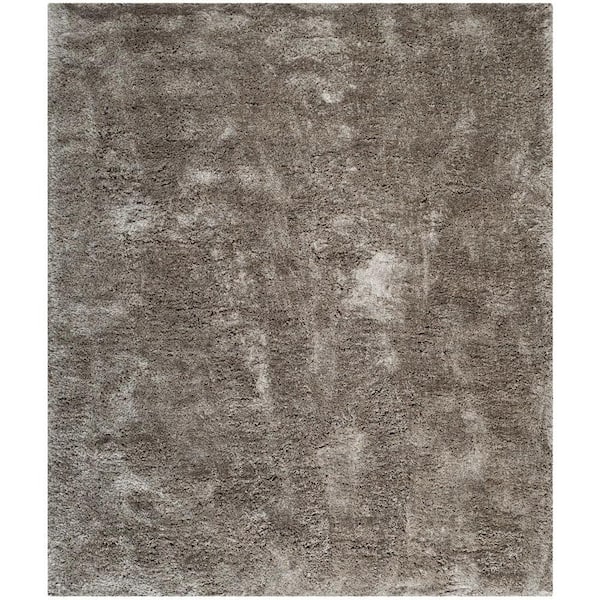 SAFAVIEH South Beach Shag Silver 9 ft. x 12 ft. Solid Area Rug