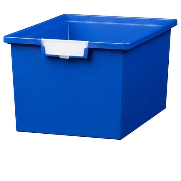 Unbranded 16 Gal. 9 in. Slim Line Triple Depth Storage Tote in Primary Blue (Pack of 3)