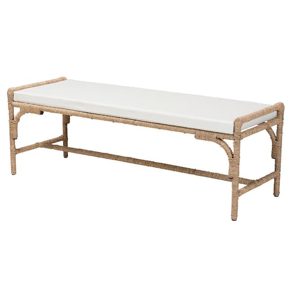 bali & pari Nasim Natural Seagrass Accent Dining Bench 53.9 in.