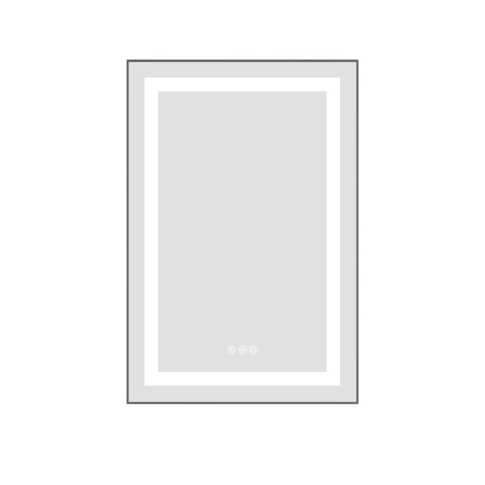 Avex 20 in. W x 32 in. H Rectangular Aluminum Framed LED Wall Bathroom Vanity Mirror in Gun Gray price history on PriceWatchPro