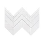 Mapleton White 7 in. x 12 in. Chevron Honed Marble Wall and Floor Mosaic Tile (0.583 sq. ft./Each)