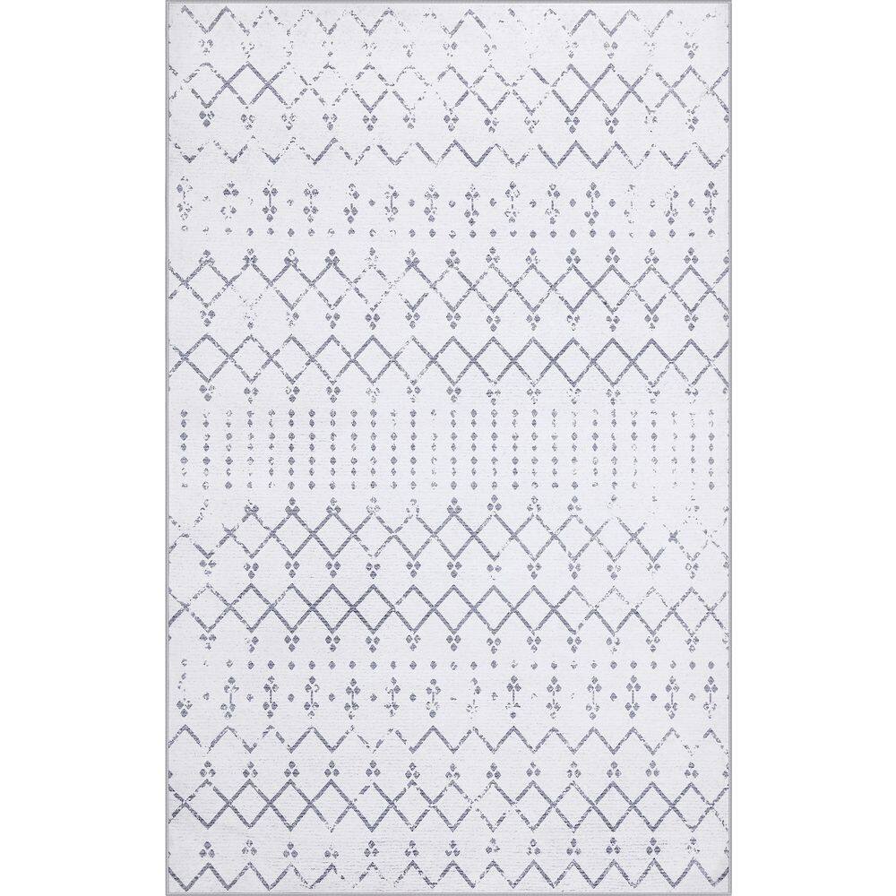Leila Moroccan Diamond Trellis Machine-Washable Ivory/Gray 8 ft. x 10 ft. Area Rug price history on PriceWatchPro