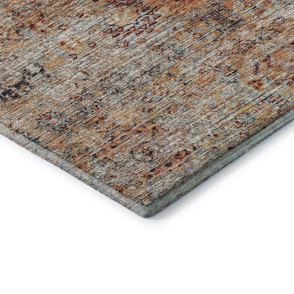 Mayfield Premium Machine Washable Abstract AMF1143 Coral 8 ft. x 10 ft. Area Rug