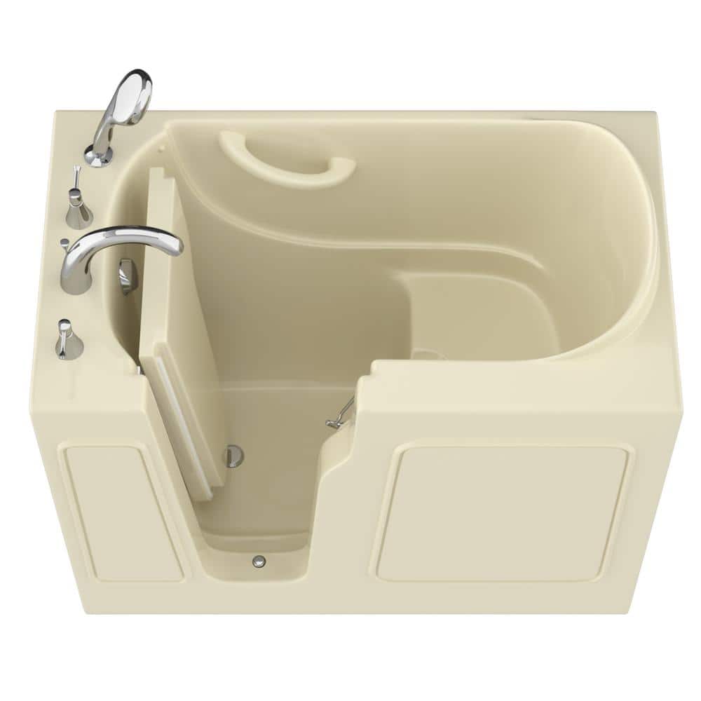 Universal Collection 26 in. L x 46 in. W Left Side Drain Soaker Bathtub in Biscuit with Fast Filling Faucet Set price history on PriceWatchPro