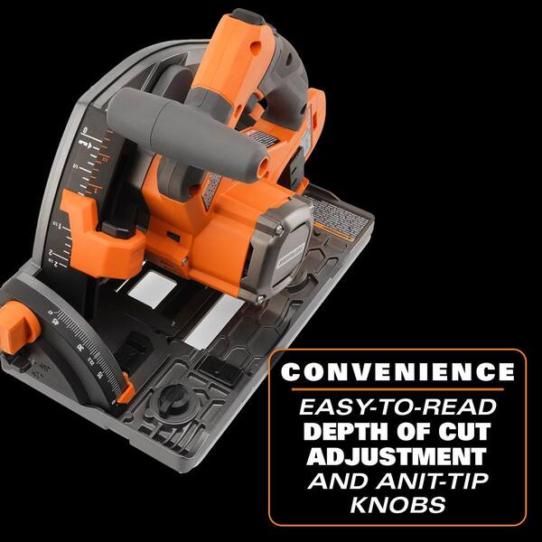 RIDGID - 18V (2) 4.0 Ah Batteries and Charger Kit with 18V Brushless Cordless 6-1/2 in. Track Saw