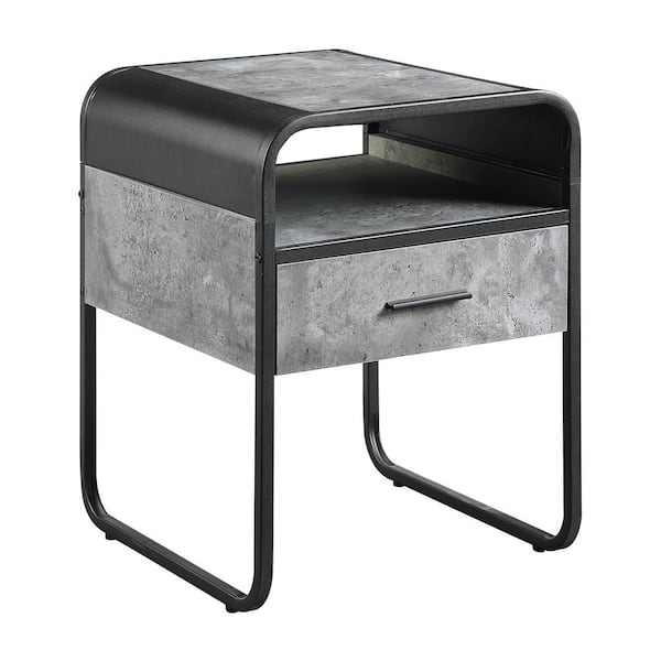 Acme Furniture Raziela 18 in. Gray and Black Square Wood End Table