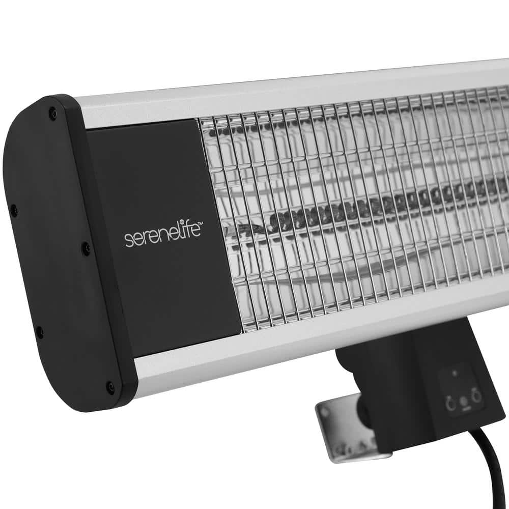 SereneLife 1500W Black Wall-Mounted Electric Patio Heater with Remote