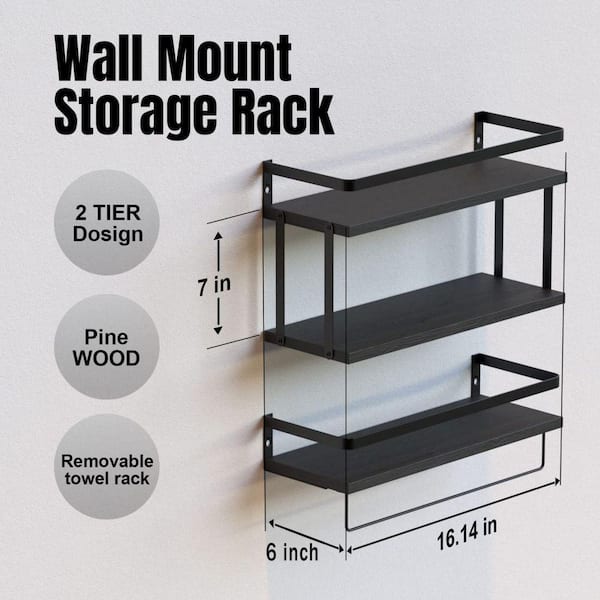 Bathroom Shelf No Drill 30/40/50 Cm Wall Shelves Storage Rack Towel  Accessories