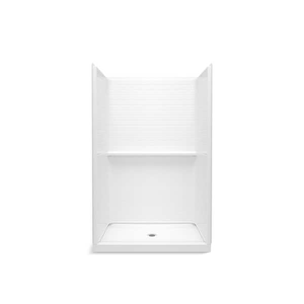 Guard+ 48 x 34 Alcove Shower Pan Base with Center Drain in White