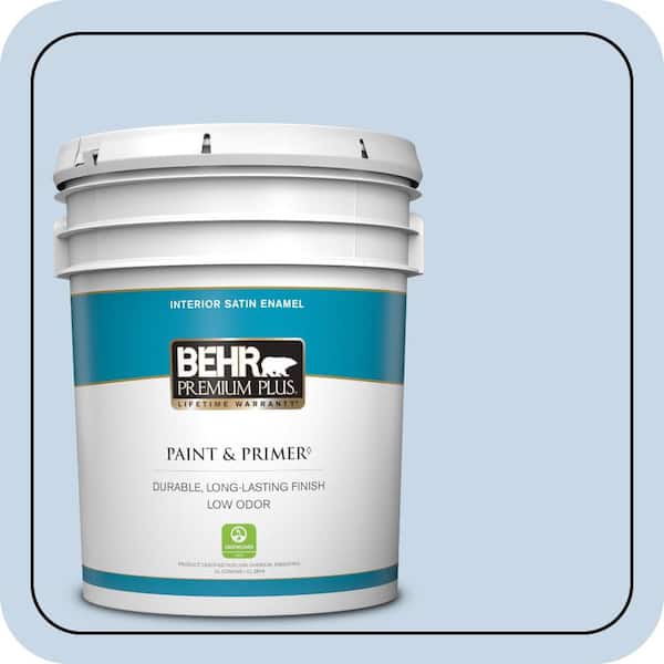 BEHR PREMIUM PLUS 5 gal. #580C-2 Lively Tune Satin Enamel Low Odor Interior Paint & Primer