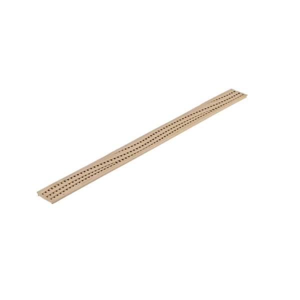 NDS 3.08 in x 3 ft. Mini Channel Plastic Drain Grate, Decorative Wave Design, Sand Color