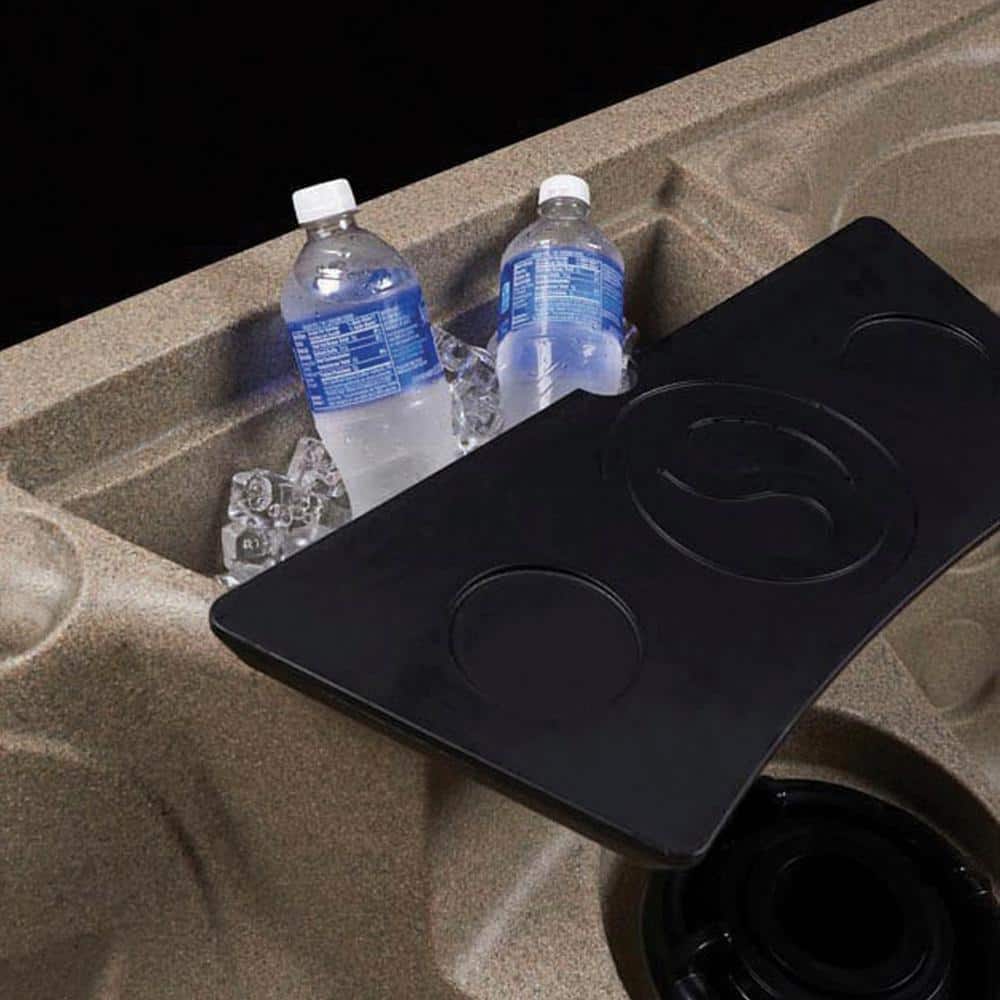 Ariana 6-Person Square Wood Grain and Grey Hot Tub