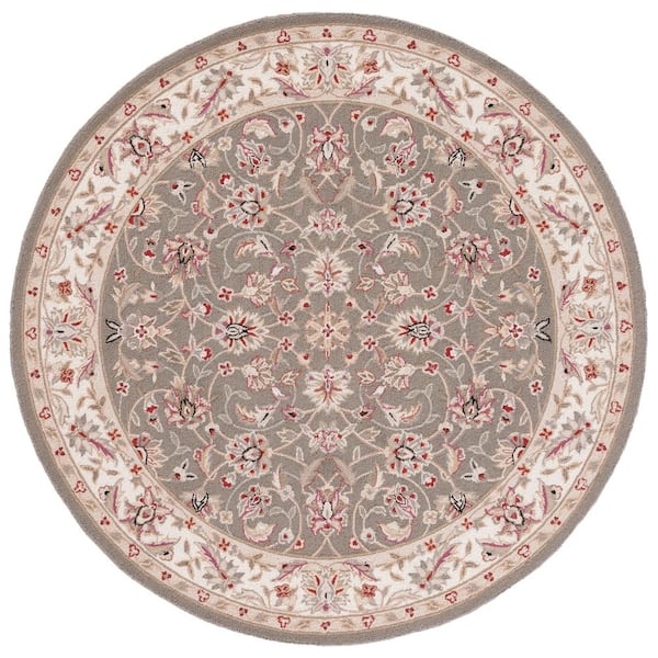 SAFAVIEH Chelsea Sage/Ivory 6 ft. x 6 ft. Round Border Area Rug