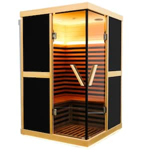 2-Person Multi-Functional V-Shaped Far Infrared Sauna with Carbon Heater