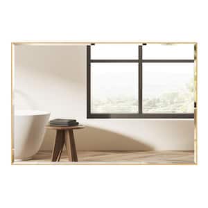 36 in. W x 24 in. H Rectangular Framed Beveled Edge Wall Mounted Bathroom Vanity Mirror in Gold