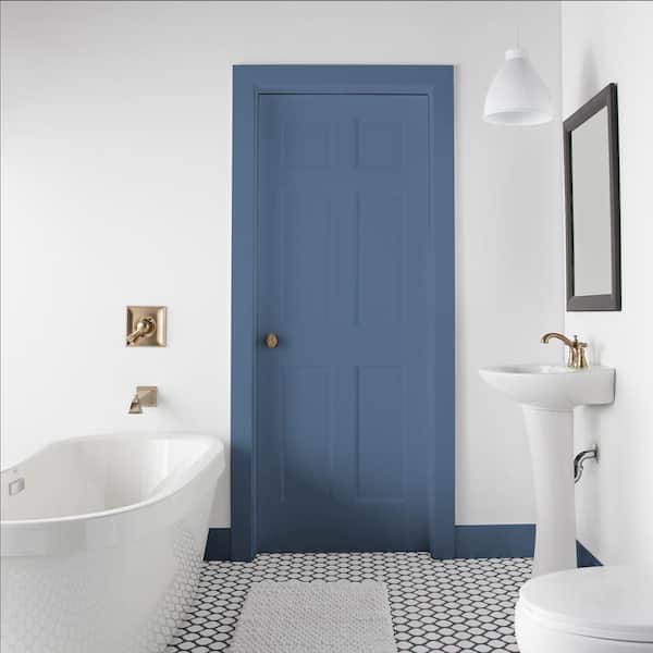 BEHR PREMIUM 1 gal. #N490-5 Charcoal Blue Semi-Gloss Enamel  Interior/Exterior Cabinet, Door & Trim Paint 712301 - The Home Depot