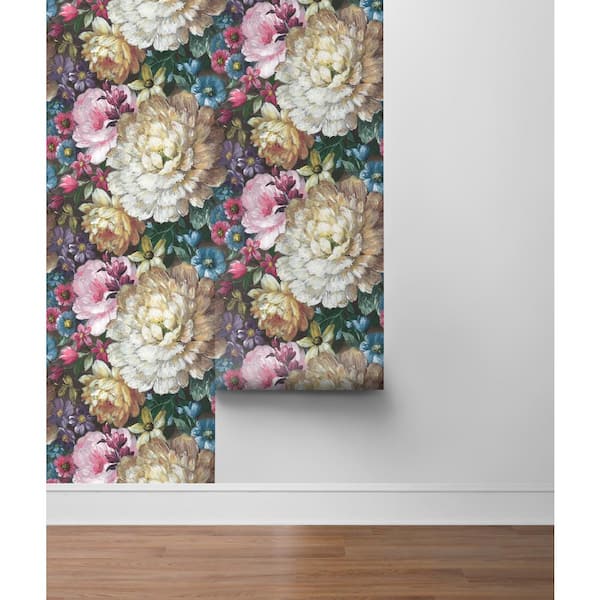 Blooming Floral Wallpaper Peel and Stick- Watercolor Flower