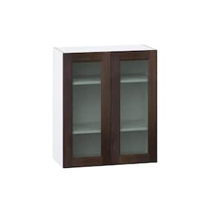 Lincoln Chestnut Solid Wood Assembled Wall Kitchen Cabinet with Glass Door (30 in. W x 35 in. H x 14 in. D)