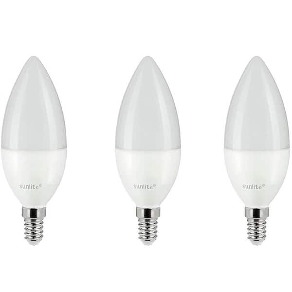 Exclusief Majestueus Referendum Sunlite 40-Watt Equivalent B10 Dimmable European E14 Base Frosted Torpedo  Tip Chandelier LED Bulb in Warm White, 2700K (3-Pack) HD03363-3 - The Home  Depot