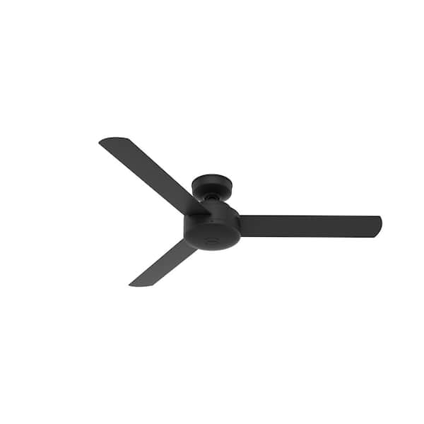Hunter Presto 52 in. Indoor Matte Black Ceiling Fan with Wall Control For Bedrooms