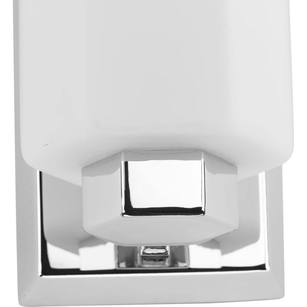 Estrada Polished Chrome Vanity Light with Opal Glass Shade