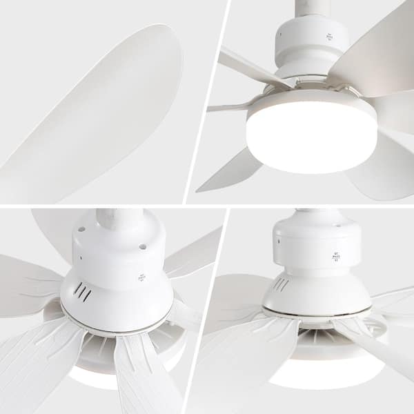 RCCFBHM 20 in. LED Indoor/Outdoor White Downrod Ceiling Fan with