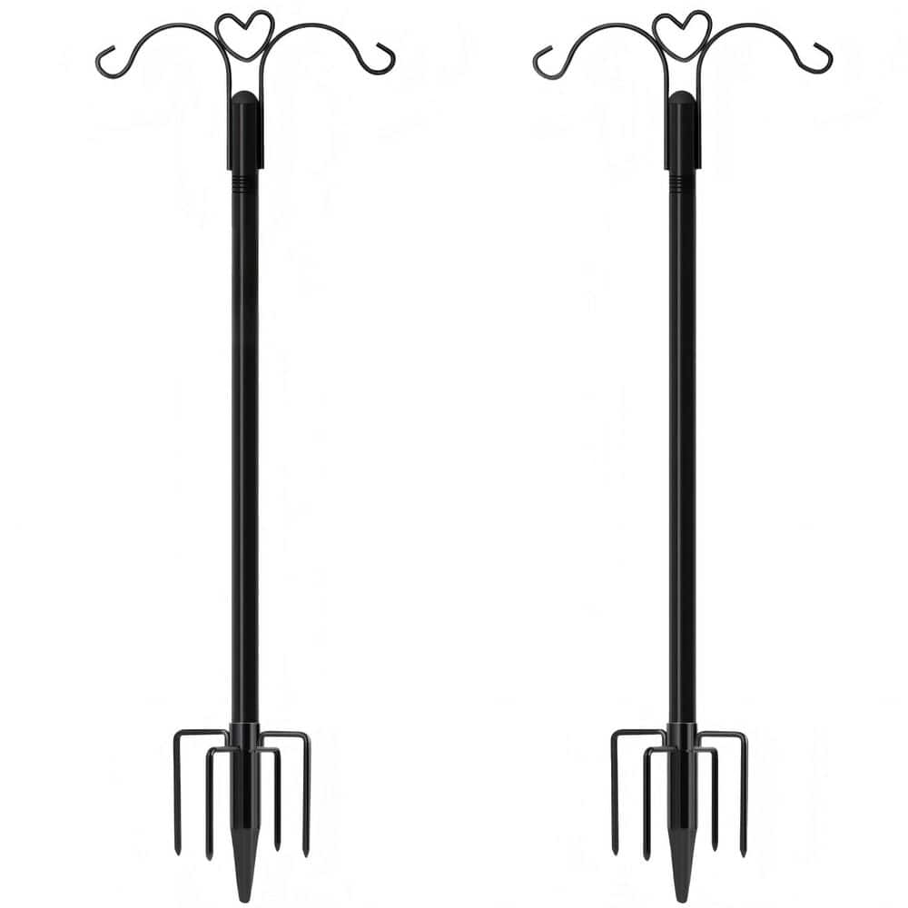 2 Pack 92 in. H Metal Shepherds Hook for Outdoor, Bird Feeder Pole Garden Pole with 5 Prongs for Hanging Plants, Lantern price history on PriceWatchPro