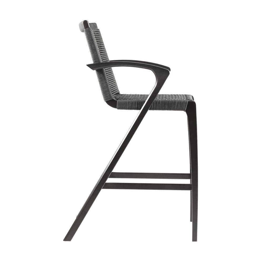 Nabila 42.5" Dark Eucalyptus and Grey Rope Outdoor Chair