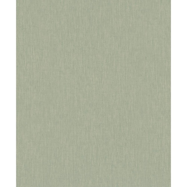 Unbranded Plain Linen Texture Effect Sage Green Matte Finish Vinyl on Non-Woven Non-Pasted Wallpaper Roll