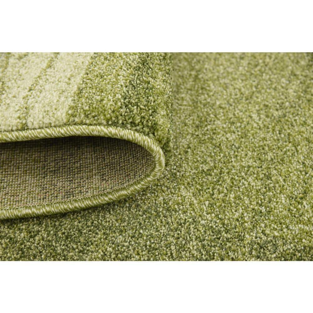 Green Geometric Tufted Washable 6' x 9' Area Rug