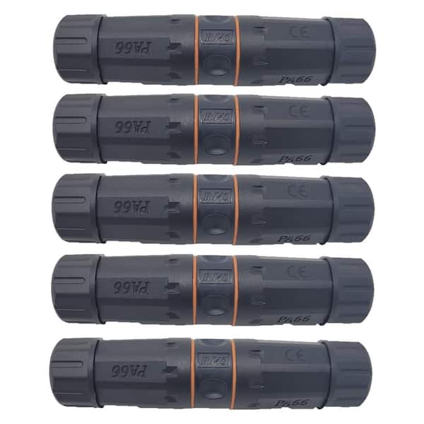 Cat 6A (UTP/STP) Waterproof RJ45 Shielded Coupler (5-Pack)