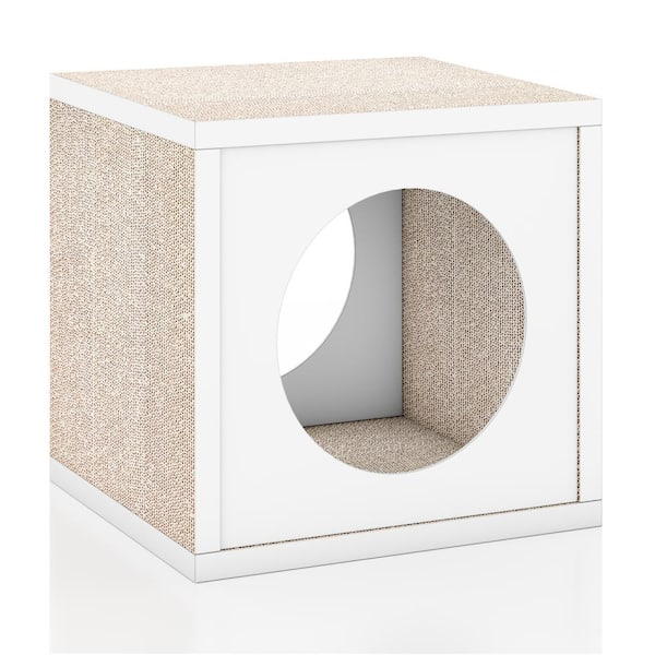 Way Basics Eco zBoard White Wall Cat Scratcher Cube