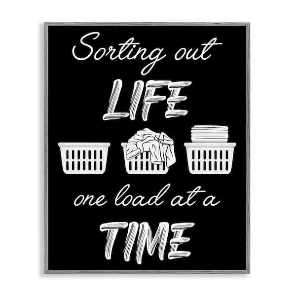 Sorting Out Life Laundry by Marcus Prime Gray Framed Giclee Country Art Print 14 in. x 11 in.