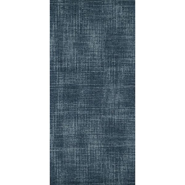 3 ft. x 8 ft. Denim Crosshatch Hand Micro Hooked Wool Indoor Runner Rug