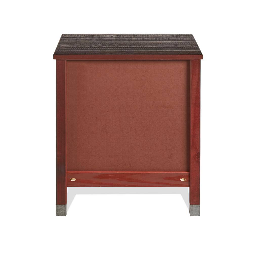 Baja Medium Pine 2-Drawer Nightstand with Steel Accents