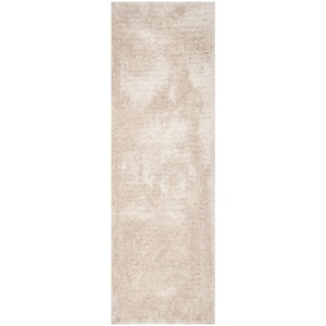 South Beach Shag Champagne 2 ft. x 10 ft. Solid Runner Rug