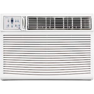 25,000 BTU 230V Window Air Conditioner Cools 1500 Sq. Ft. with Heater, Sleep Mode and Auto Restart in White