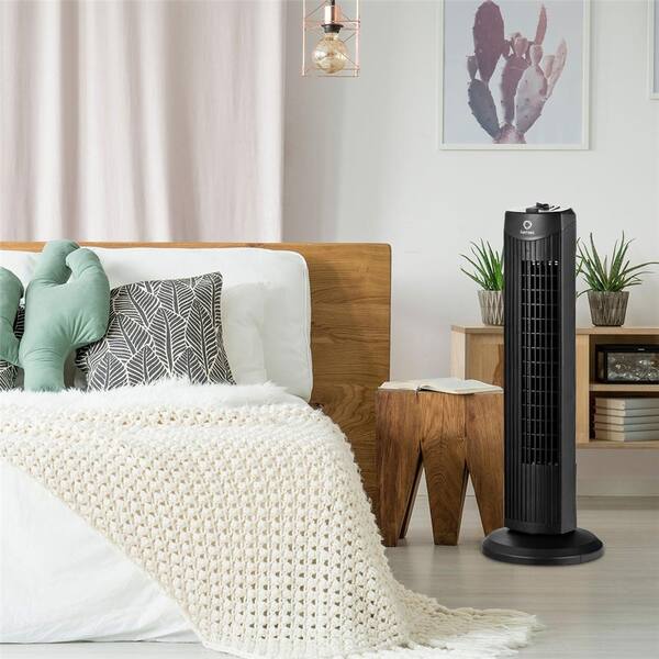 Costway 28 in. Black Oscillating Tower Fan with 3 Wind Speeds 